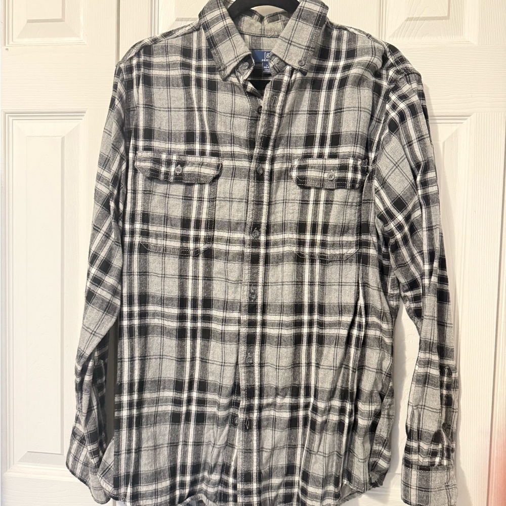 George Black and Gray Checkered Shirt